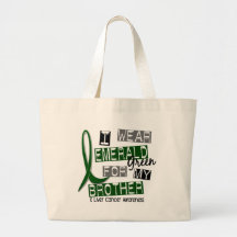 Cancer de foie je porte l'émeraude pour mon frère  sac fourre-tout