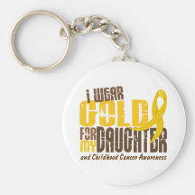 Cancer d'enfance JE PORTE l'OR POUR MA FILLE 6,3 Porte-clefs