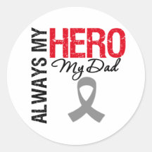 Cancer du cerveau toujours mon héros mon papa autocollants