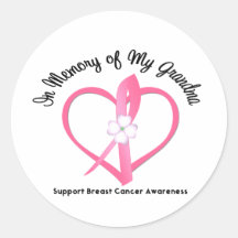 Cancer du sein dans la mémoire de ma grand-maman autocollant rond
