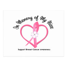 Cancer du sein dans la mémoire de ma nièce carte postale