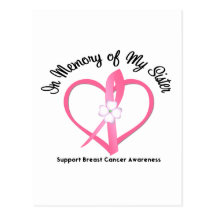 Cancer du sein dans la mémoire de ma soeur carte postale