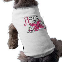 Cancer du sein du papillon 1 en verre souillé t-shirt pour animal domestique