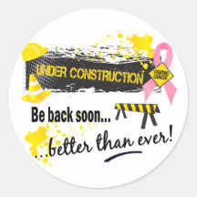 Cancer du sein en construction adhésif rond