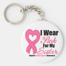 Cancer du sein : Je porte le rose pour ma soeur Porte-clés
