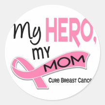 Cancer du sein MON HÉROS, MA MAMAN 42 Autocollants