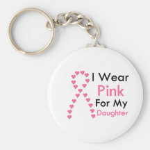 Cancer du sein rose de ruban de fille porte-clef
