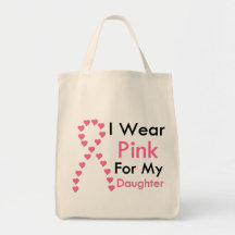Cancer du sein rose de ruban de fille sacs en toile