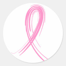 Cancer du sein rose du ruban 2 adhésifs ronds