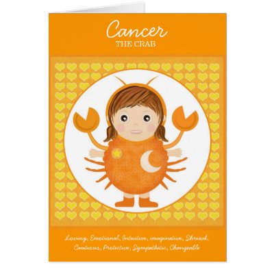 Cancer - Girl Horoscope Greeting Card by astrologyclub