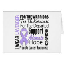CANCER I Wear Lavender Ribbon TRIBUTE Card