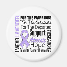 CANCER I Wear Lavender Ribbon TRIBUTE Refrigerator Magnet