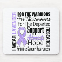 CANCER I Wear Lavender Ribbon TRIBUTE Mousepads