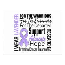 CANCER I Wear Lavender Ribbon TRIBUTE Post Cards