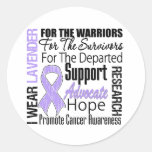 CANCER I Wear Lavender Ribbon TRIBUTE Stickers