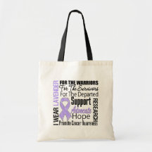CANCER I Wear Lavender Ribbon TRIBUTE Tote Bags