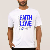 Cancer Inspiring Slogan Collage Colon Cancer Tee Shirt