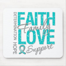 Cancer Inspiring Slogan Collage Ovarian Cancer Mousepads