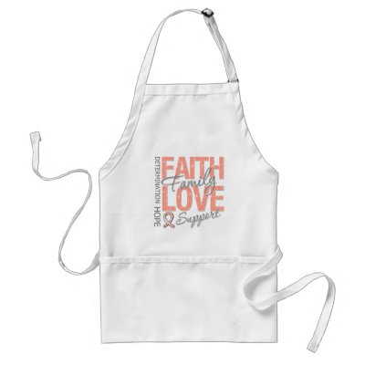 Cancer Inspiring Slogan Collage Uterine Cancer Aprons by giftsforawareness