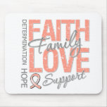 Cancer Inspiring Slogan Collage Uterine Cancer mousepads