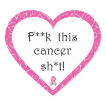 Cancer is Rude! Heart-shaped Stickers (20)