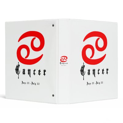 Cancer, June 21 - July 22 Binder by ab_photodesigner