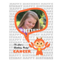 Cancer Kids Party Invitation with photo
