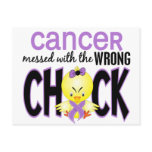 Cancer Messed With The Wrong Chick Postcard