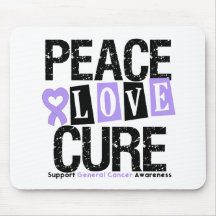 Cancer Peace Love Cure Mouse Pad