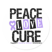 Cancer Peace Love Cure Sticker