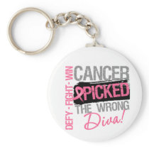 Cancer Picked The Wrong Diva - Breast Cancer Key Chain