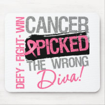 Cancer Picked The Wrong Diva - Breast Cancer Mouse Pad