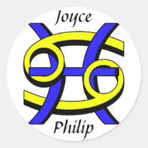 Cancer & Pisces BY Round Sticker