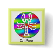 Cancer Rainbow Colour Crab Zodiac Badge Name Tag