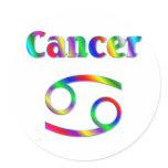 Cancer Rainbow Round Stickers