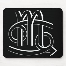 Cancer & Scorpio Partners bw Mousepad