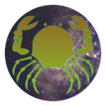 Cancer Silhouette Envelope Seals Round Sticker