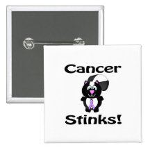 Cancer Stinks Skunk Awareness Design Pin