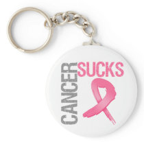 Cancer Sucks - Breast Cancer Key Chain