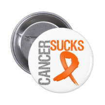 Cancer Sucks - Kidney Cancer (Orange) Button