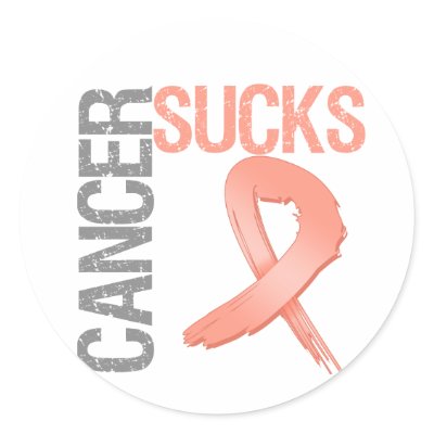Cancer Sucks - Uterine Cancer Round Sticker by cancerapparel