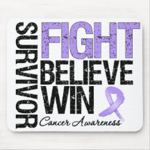 Cancer Survivor Fight Believe Win Motto Mousepad