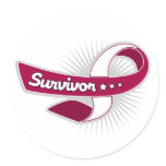 Cancer Survivor Ribbon Throat Cancer Sticker