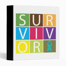 Cancer Survivor Tile Ovarian Cancer 3 Ring Binder