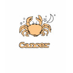 Cancer the crab zodiac astrology black / peach tee t-shirts