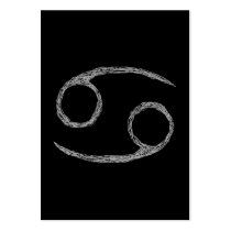 Cancer. Zodiac Astrology Sign. Black. Business Card