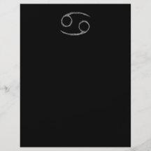 Cancer. Zodiac Astrology Sign. Black. Full Colour Flyer