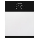 Cancer. Zodiac Astrology Sign. Black. Letterhead Template
