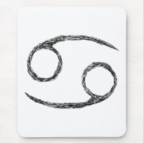 Cancer. Zodiac Astrology Sign. Black. Mouse Pads