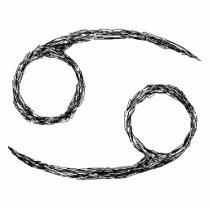 Cancer. Zodiac Astrology Sign. Black. Cut Out
